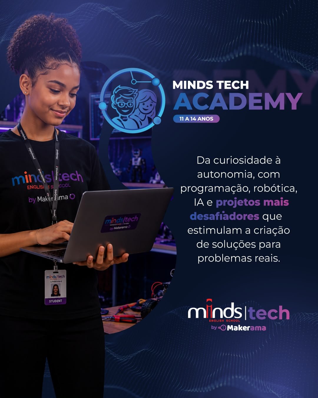 Aluna da trilha Academy desenvolvendo um projeto